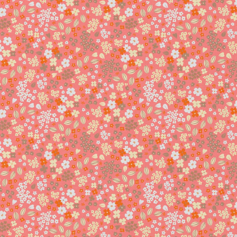Algodón estampado DOABY Sorbete / Rojo